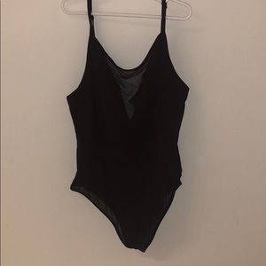 Black mesh bodysuit